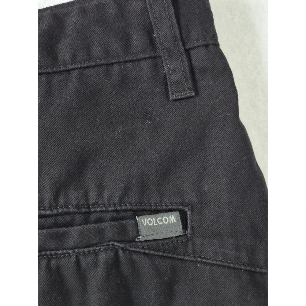 Volcom Vmonty Chino Shorts Mens 36 Black Stretch Skate Casual A0931350